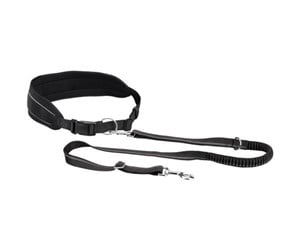 Hund - Trixie Waist belt with leash neoprene padded belt: 70–130 cm/9 cm  leash: 1.20–1.50 m/25 mm graphite/black - TX12767