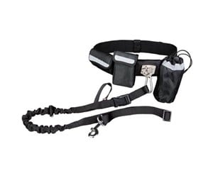 Hund - Trixie Waist belt with leash belt: 60–120 cm/40 mm  leash: 1.00–1.35 m/25 mm black/graphite - TX1275