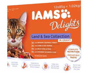 Katt - Iams Cat Adult Land & Sea collection in Gravy  12x85g - I570102