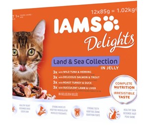 Katt - Iams Cat Adult Land & Sea collection in Jelly  12x85g - I540102