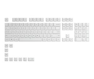 Tastatur - Glorious GPBT Keycaps - Arctic White - 115 PBT keycaps - US (ANSI) - Tastehetter - Amerikansk Engelsk - Hvit - GLO-KC-GPBT-W