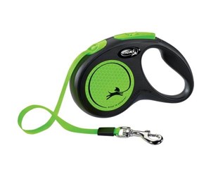 Hund - Flexi New NEON S Tape 5m  (black/neon green) - H7831G