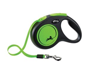 Hund - Flexi New NEON leash M 5M 25KG black/neon green - H7829G