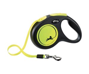 Hund - Flexi New NEON leash M 5M 25KG black/neon yellow - H7829