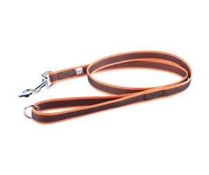 Hund - Julius-K9 Super-grip leash orange/grey 20mm/1.2m with handle+O-ring - H671167