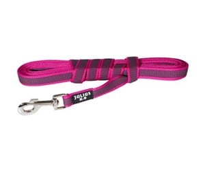 Hund - Julius-K9 C&G - Super-grip leash rosa/grey 20mm/5.0m with handle - H650209