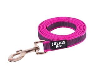 Hund - Julius-K9 C&G - Super-grip leash rosa/grey 20mm/2.0m without handle - H650124