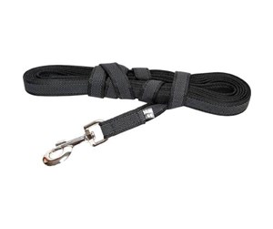 Hund - Julius-K9 C&G - Super-grip leash black/grey 20mm/10.0m with handle - H617332