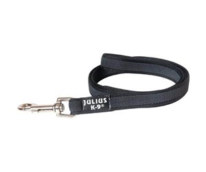 Hund - Julius-K9 C&G - Super-grip leash black/grey 20mm/1.0m with handle - H614614