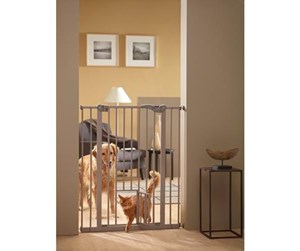 Hund - Savic Dogdoor with lattice 107 CM Grey/small opening - H3214