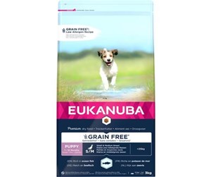 Hund - Eukanuba Puppy & Junior Small/Medium Grainfree Ocean Fish 3 kg - EH650300