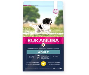 Hund - Eukanuba Adult Medium Breed Fersk Kylling 3kg - EH060300