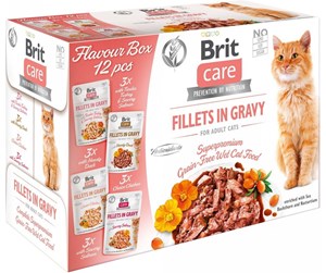 Katt - Brit Care Cat Flavour box Fillet in Gravy 4*3 pcs. (12*85g) - BK890102