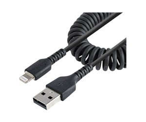 Skjermkabel - StarTech.com Coiled Apple Lightning to USB Cable for iPhone iPod iPad - 50cm - RUSB2ALT50CMBC