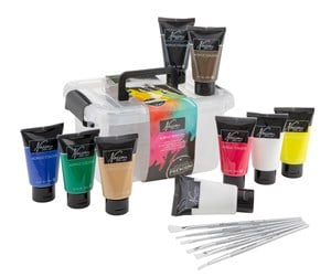 Arts & Crafts - Tilbehør - Nassau Paint acrylic 9 x 75 ml 6 brushes in plastic box< - AR0700/GE