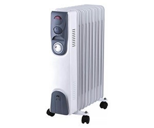 Varme- & Kjøleapparat - Gripo Oil radiator 2000W with 9 ribs and timer, Grey - 5704587036609