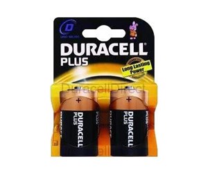 Batteri - DURACELL Plus Battery D 2-Pack - 819