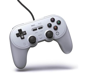 Spill - Tilbehør - 8BitDo Pro2 Wired Gamepad for Switch and Windows - Grey - Controller - Nintendo Switch - 6922621501824