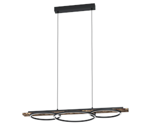 Lamper - EGLO BOYAL pendant LED black/brown rustic - 99624