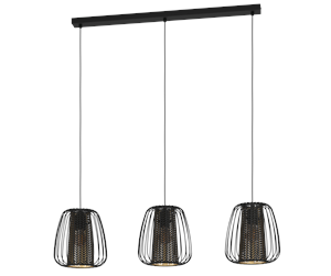 Lamper - EGLO CURASAO long table pendant black/gold - 99662