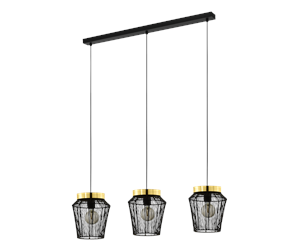 Lamper - EGLO ESCANDIDOS long table pendant black/gold - 99807