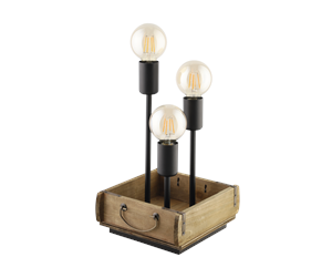 Lamper - EGLO WOOTTON table lamp wood/black - 43594