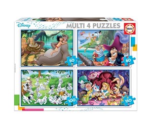 Puslespill - Educa Puslespill Multi 4 Disneyklassikere Tre - 80-18105