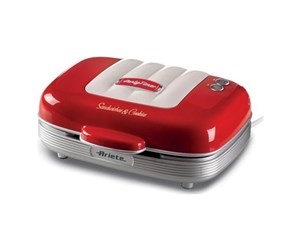 Brødrister - Ariete Brødrister Party Time 3-in-1 Sandwich & Cookies Red - 00C197200AR0