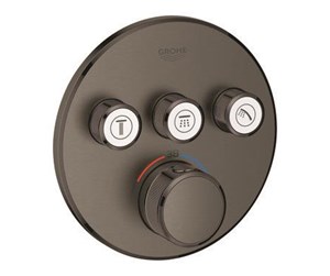 Dusj- og monteringstilbehør - Grohe Grohtherm SmartControl Thermostat for installation with 3 valves, brushed hard graphite - 29121AL0