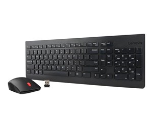 Tastatur - Lenovo Essential Wireless Combo - keyboard and mouse set - UK - Tastatur & Mussett - Engelsk - Storbritannia - Svart - 4X30M39496