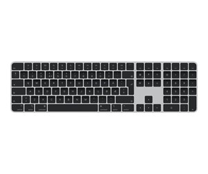 Tastatur - Apple Magic Keyboard with Touch ID and Numeric Keypad for Mac models with silicon - Black Keys - Norwegian - Tastatur - Norsk - Sølv - MMMR3H/A