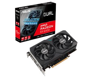 Grafikkort - ASUS Radeon RX 6400 DUAL - 4GB GDDR6 RAM - Grafikkort - 90YV0H90-M0NA00