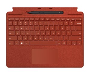 Tastatur - Microsoft Surface Pro Signature Keyboard - keyboard - with touchpad accelerometer Surface Slim Pen 2 storage and charging tray - Tastatur - Nordisk - Rød - 8X8-00029