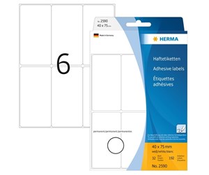 Papir, Fotopapir & Etiketter - HERMA labels - 192 label(s) - 40 x 75 mm - 2590