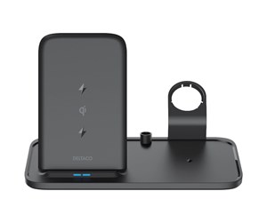 Mobil - Adaptere og ladere - Deltaco 2-in-1 wireless charger 10 W 5 W USB-A - QI-1036