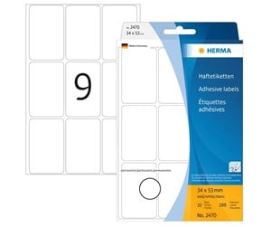 Papir, Fotopapir & Etiketter - HERMA labels - matte - 288 label(s) - 34 x 53 mm - 2470