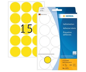 Papir, Fotopapir & Etiketter - HERMA round labels - 480 label(s) - 32 mm - 2271