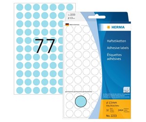 Papir, Fotopapir & Etiketter - HERMA 2233 Multi-purpose labels / colour dots Ø 13 mm round blue permanent adhesion for hand lettering - 2233