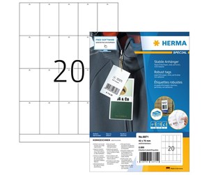 Papir, Fotopapir & Etiketter - HERMA Robust Tags - labels - 2000 label(s) - 42 x 70 mm - 6871