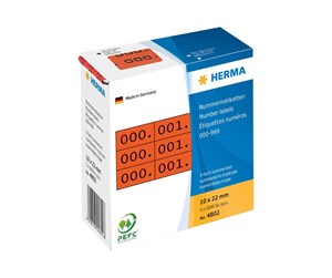 Papir, Fotopapir & Etiketter - HERMA self-adhesive number labels - 3000 label(s) - 10 x 22 mm - 4802