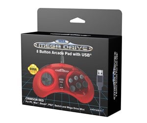 Spill - Tilbehør - Retro-Bit SEGA Mega Drive USB - Crimson Red - Controller - MAC - 7350002931363