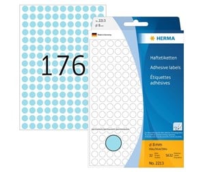 Papir, Fotopapir & Etiketter - HERMA 2213 Multi-purpose labels / colour dots Ø 8 mm round blue permanent adhesion for hand lettering - 2213