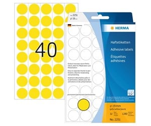 Papir, Fotopapir & Etiketter - HERMA labels - matte - 1280 label(s) - 19 mm round - 2251