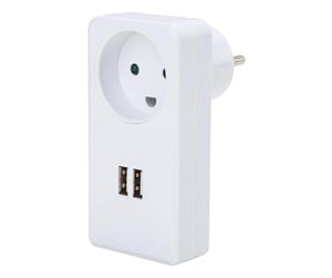 Switch - Gripo Socket with 2 USB ports 3,5A, White - 5709119075118