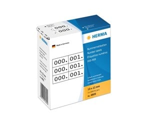 Papir, Fotopapir & Etiketter - HERMA self-adhesive number labels - 3000 label(s) - 10 x 22 mm - 4800