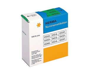 Papir, Fotopapir & Etiketter - HERMA self-adhesive number labels - 3000 label(s) - 10 x 22 mm - 4805