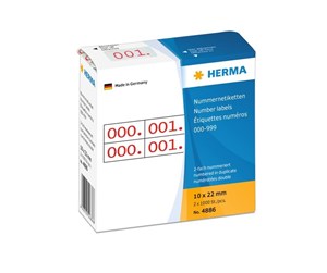 Papir, Fotopapir & Etiketter - HERMA self-adhesive number labels - 2000 label(s) - 10 x 22 mm - 4886