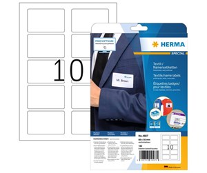 Papir, Fotopapir & Etiketter - HERMA Name/textile labels removable A4 80 x 50 mm separable white made of acetate silk printable - 4587