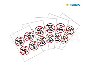 Papir, Fotopapir & Etiketter - HERMA Information label: Prohibited sign No handshakes Ø 10 cm self-adhesive removable - 12926