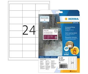 Papir, Fotopapir & Etiketter - HERMA Weatherproof film labels A4 66 x 33.8 mm white extremely strong adhesion - 4582